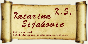 Katarina Šijaković vizit kartica
